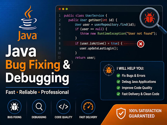 fix bugs and errors in your java code