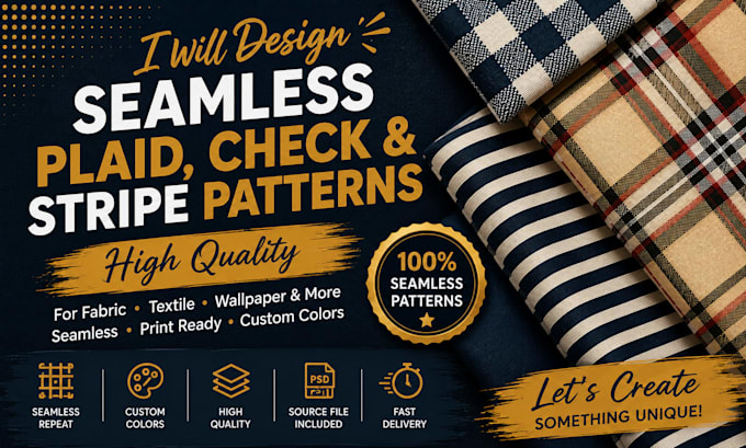 design seamless plaid check and stripe patterns