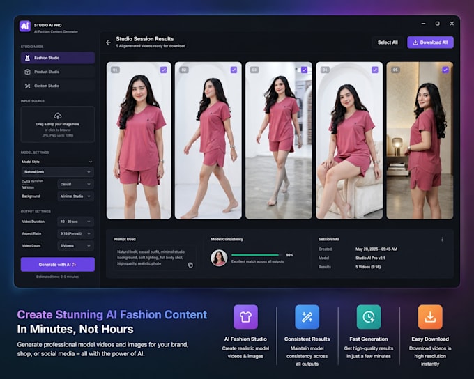 sell an ai fashion photo generator for clothing brands