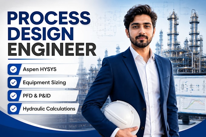 perform aspen hysys simulation, equipment sizing and process design