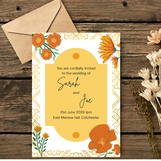 design a beautiful wedding invitation