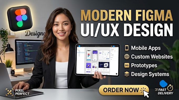 create modern figma UI UX design for app and web