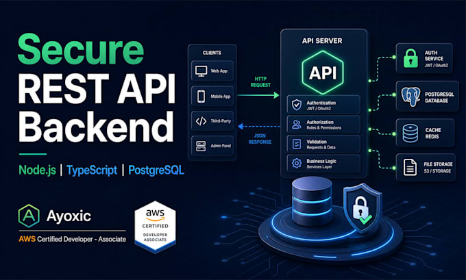 build a secure rest API and backend with nodejs and postgresql