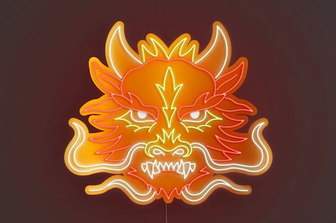design modern realistic neon logo with light effect