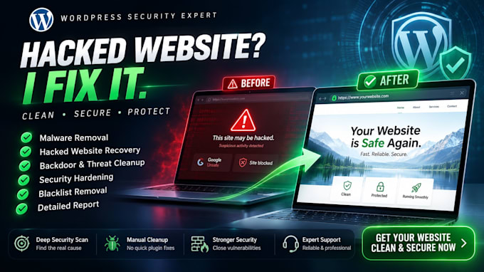 fix your hacked wordpress website and remove malware