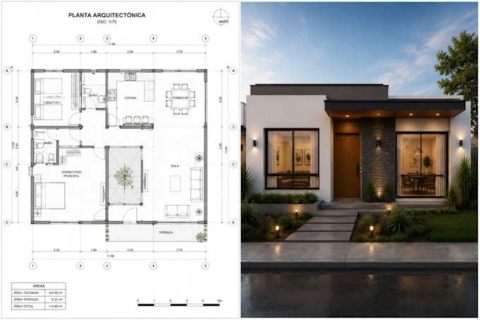 architectural 2d plans and 3d revit modeling