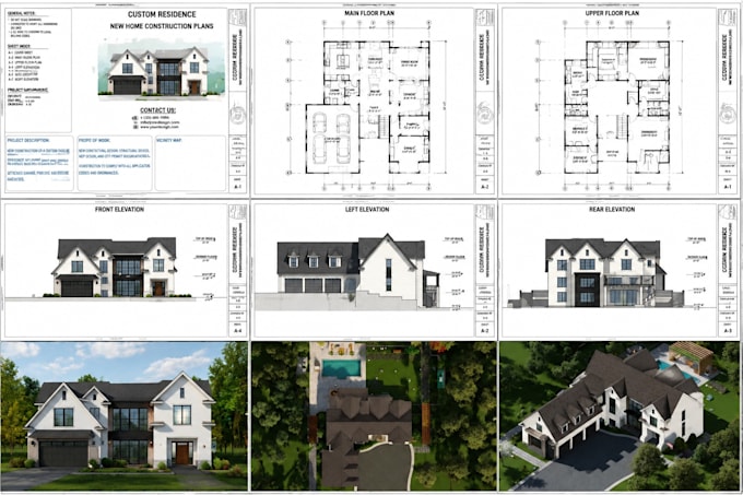 do architecture drafting and 3d rendering architecture for permit construction