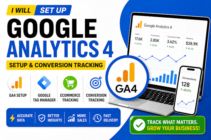 set up google analytics 4 ga4 GTM with conversion tracking