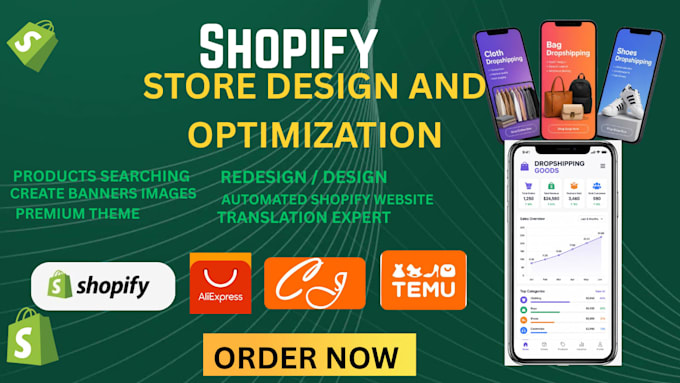 create or modify shopifywebsites, shopifystores, skilled shopify website,dropshi