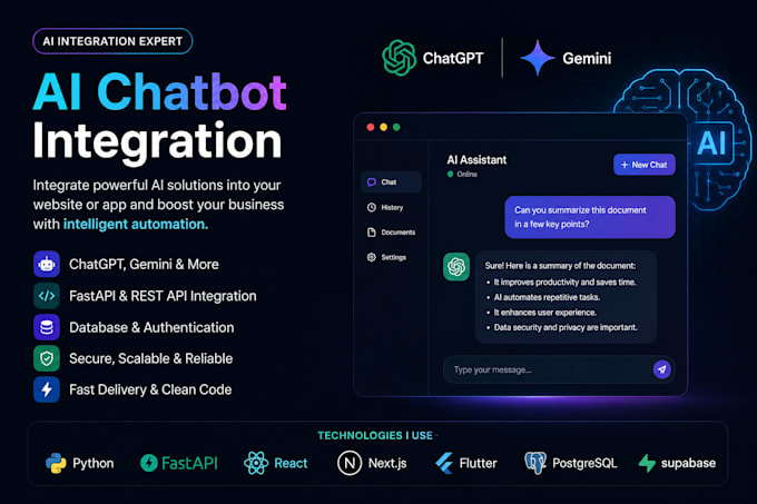 integrate chatgpt openai ai chatbot into your website or app