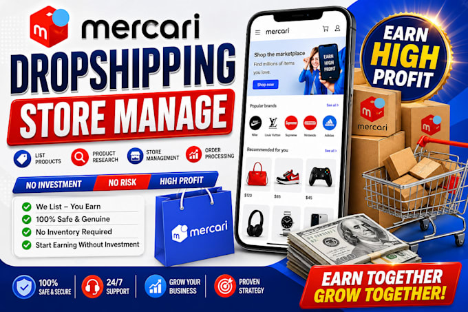 mercari dropshipping store manage