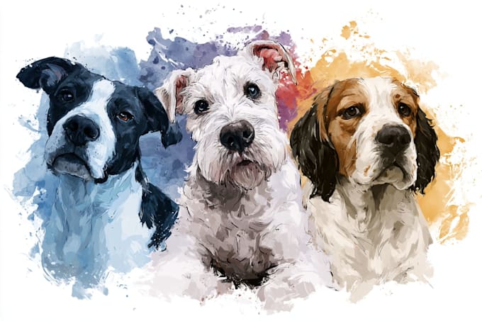 draw custom pet portrait, digital pet, pet drawing