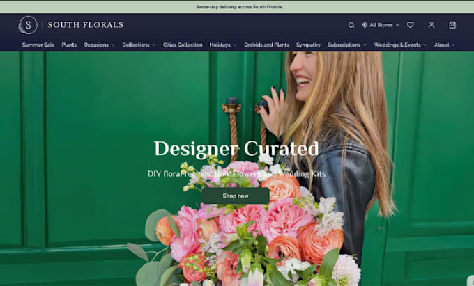 flower shopify store bouquet florist gift shop website dropshipping store