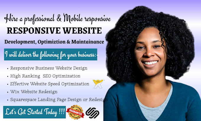 design or redesign squarespace website, hostinger, webador, wordpress, wix seo