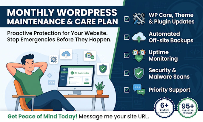 provide monthly wordpress maintenance and care plan