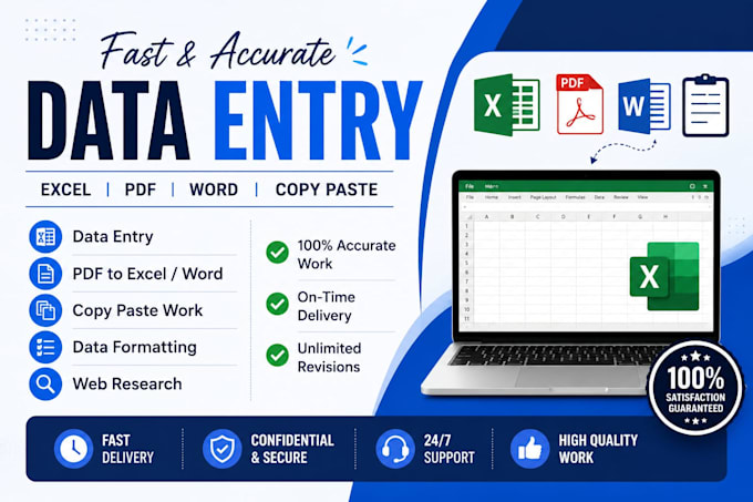 do fast and accurate data entery excel work