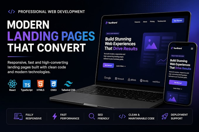 build a responsive landing page using react
