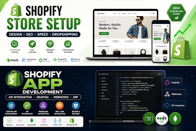 develop shopify custom app, API integration and private app