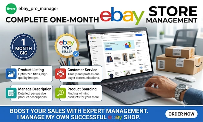 be your ebay virtual assistant, complete ebay store management