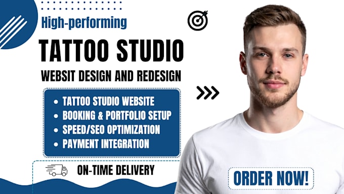 design tattoo studio website, booking, portfolio