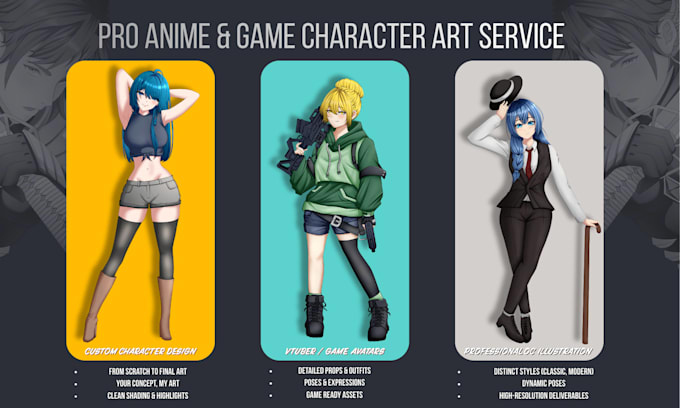 draw custom anime character design or oc