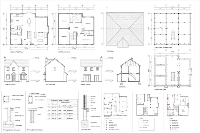 draft architectural 2d floor plans mep structural permit drawing in autocad
