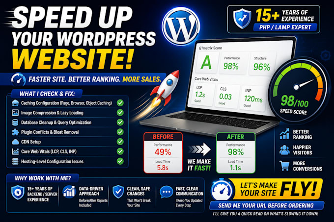 optimize your wordpress website speed and performance