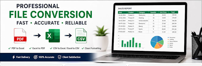 convert PDF to excel, excel to PDF, CSV and spreadsheet files