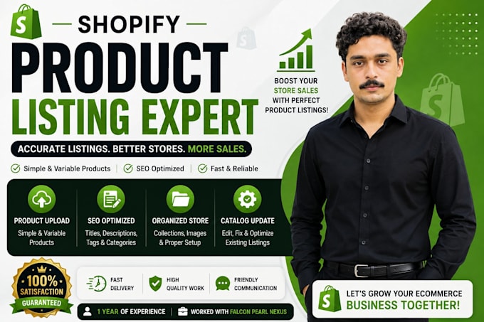 do professional shopify product listing and upload products