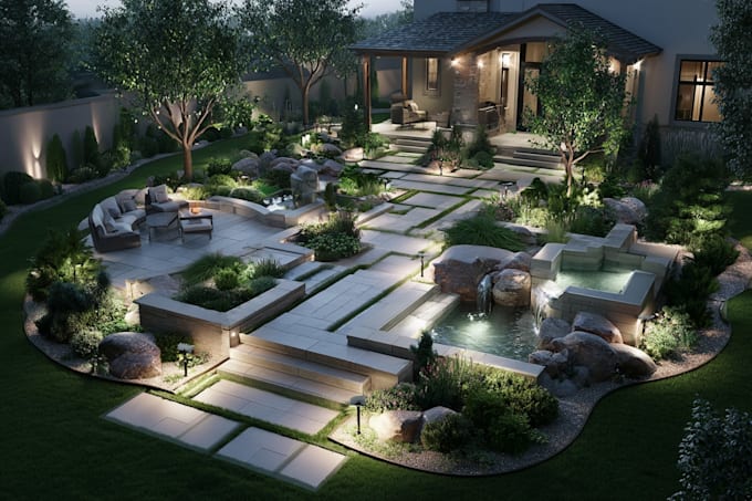 do backyard landscape design, patio, front yard design