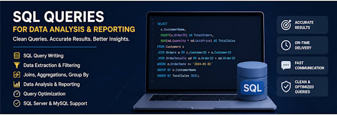 write sql queries for data analysis and reporting