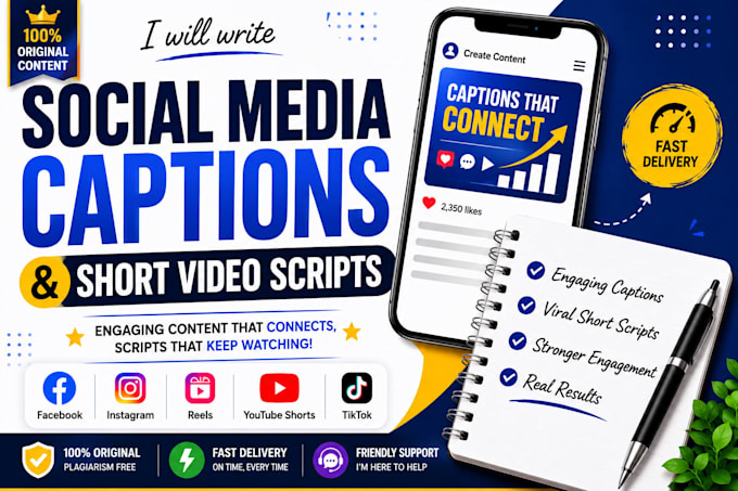write engaging social media captions and short video scripts