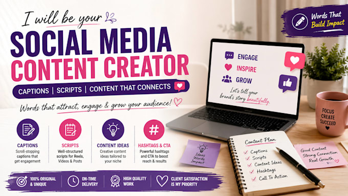 write social media captions and short video scripts