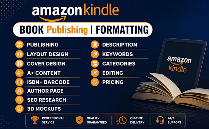 format your book for amazon KDP print and e book
