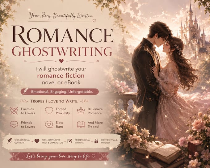 ghostwrite your book or ebook as skilled fictional ghostwriter