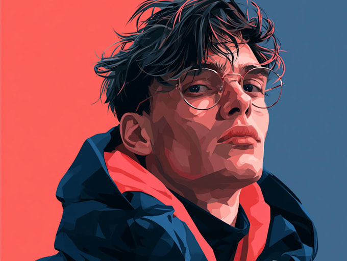 draw vector art portrait face, animal