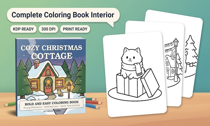 create a complete KDP coloring book interior ready to publish