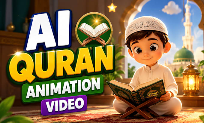ai islamic kids learning video, quran animation for youtube, muslim music