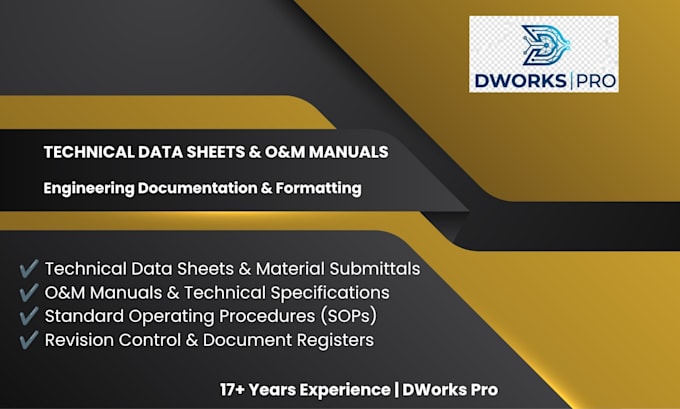 format technical data sheets, o and m manuals, and engineering documents