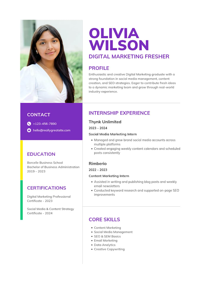 make eye catching resume and cv