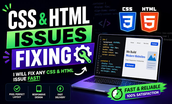 fix css html issues bugs errors