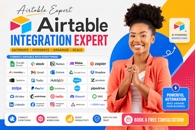 connect airtable to slack google workspace mailchimp typeform miro stripe twilio