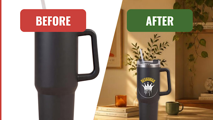 create premium tumbler mockup with lifestyle background