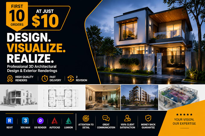 create 3d home design models and exterior renderings