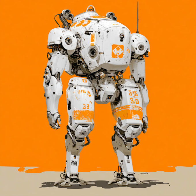 create retro mecha or scifi gundam art