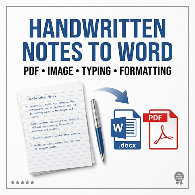 convert PDF, images and handwritten notes into word