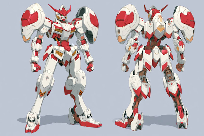 create anime inspired mecha character artwork