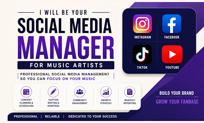 be your social media manager for music artists