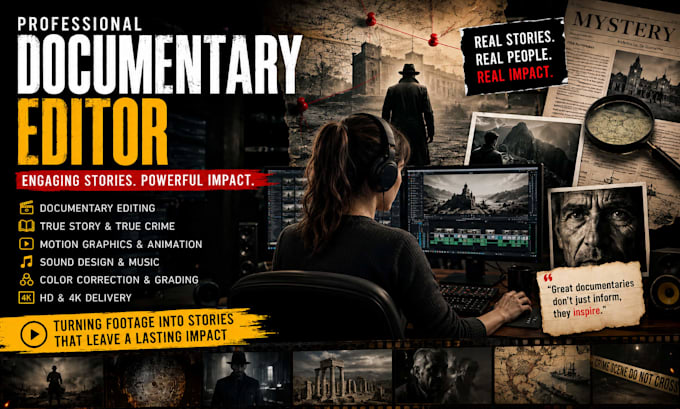 edit engaging youtube documentaries and true stories