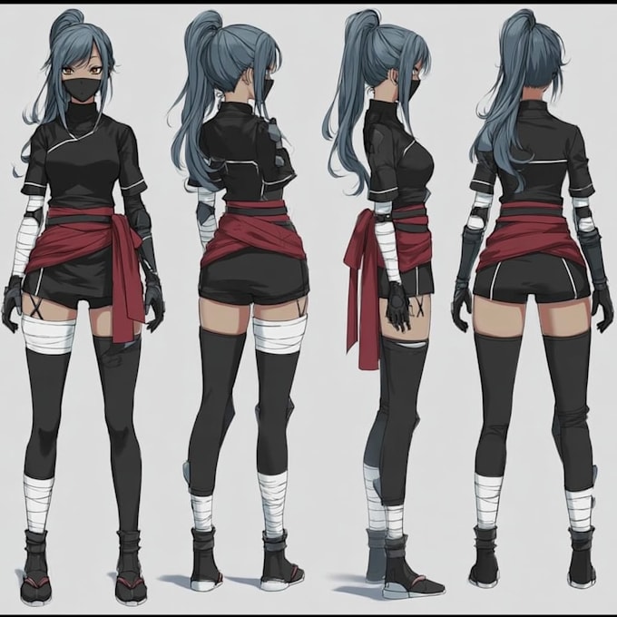 draw anime character sheet for you